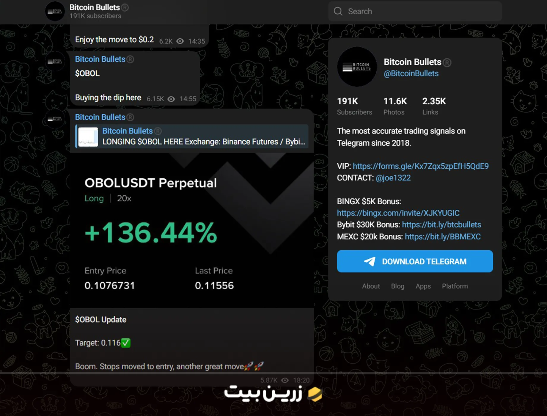 کانال تلگرام Bitcoin Bullets