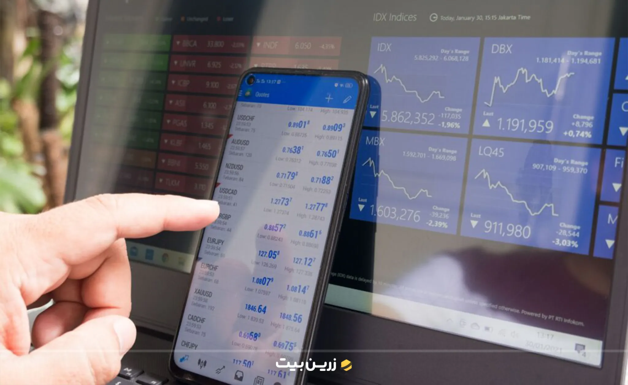 ترید بازار سهام با موبایل