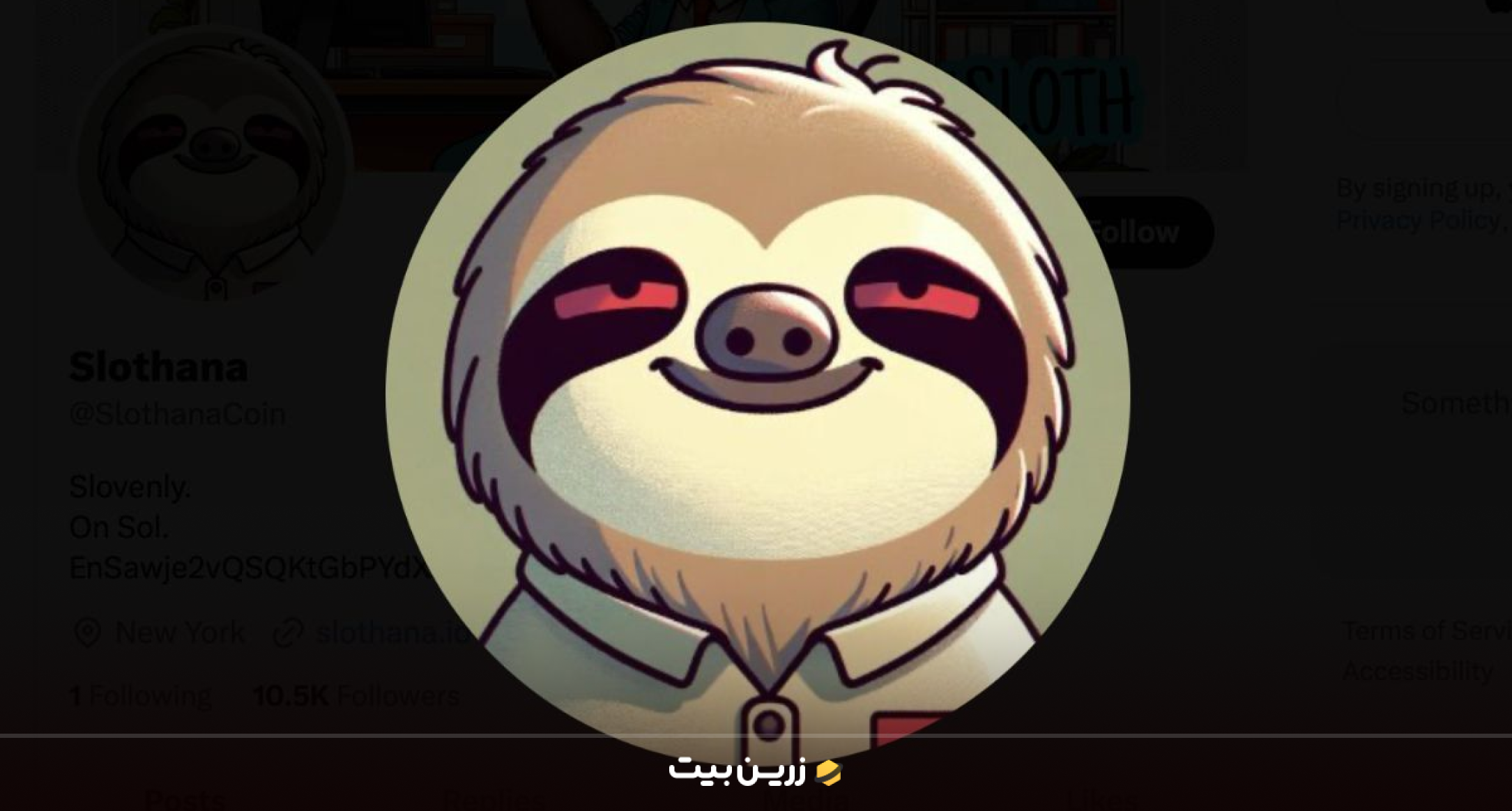 اسلاثانا ( SLOTHANA) از بهترین میم کوین های سولانا